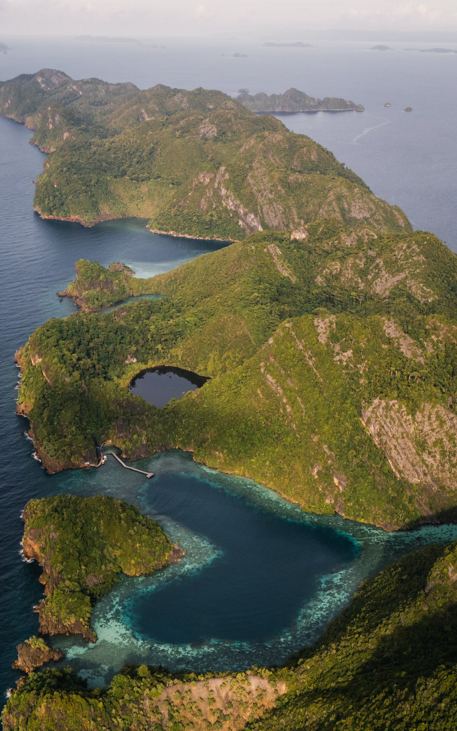 A lagoon seen from the air